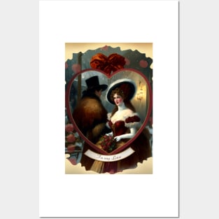 Retro Victorian Valentines Posters and Art